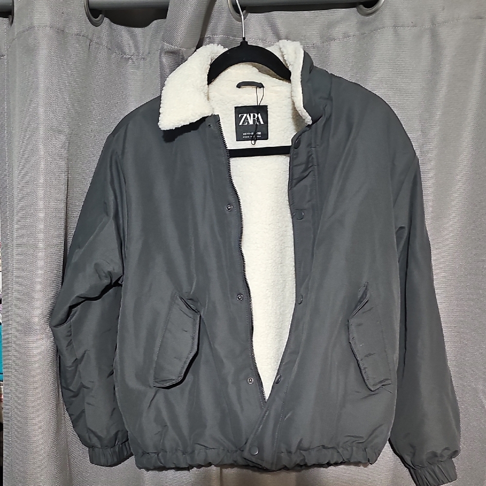 Zara Charcoal Jacket with Cream Interior